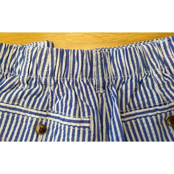 Old Navy OG Chino Womens Shorts Medium Seersucker Blue White Stripes Pockets Zip - Picture 12 of 16